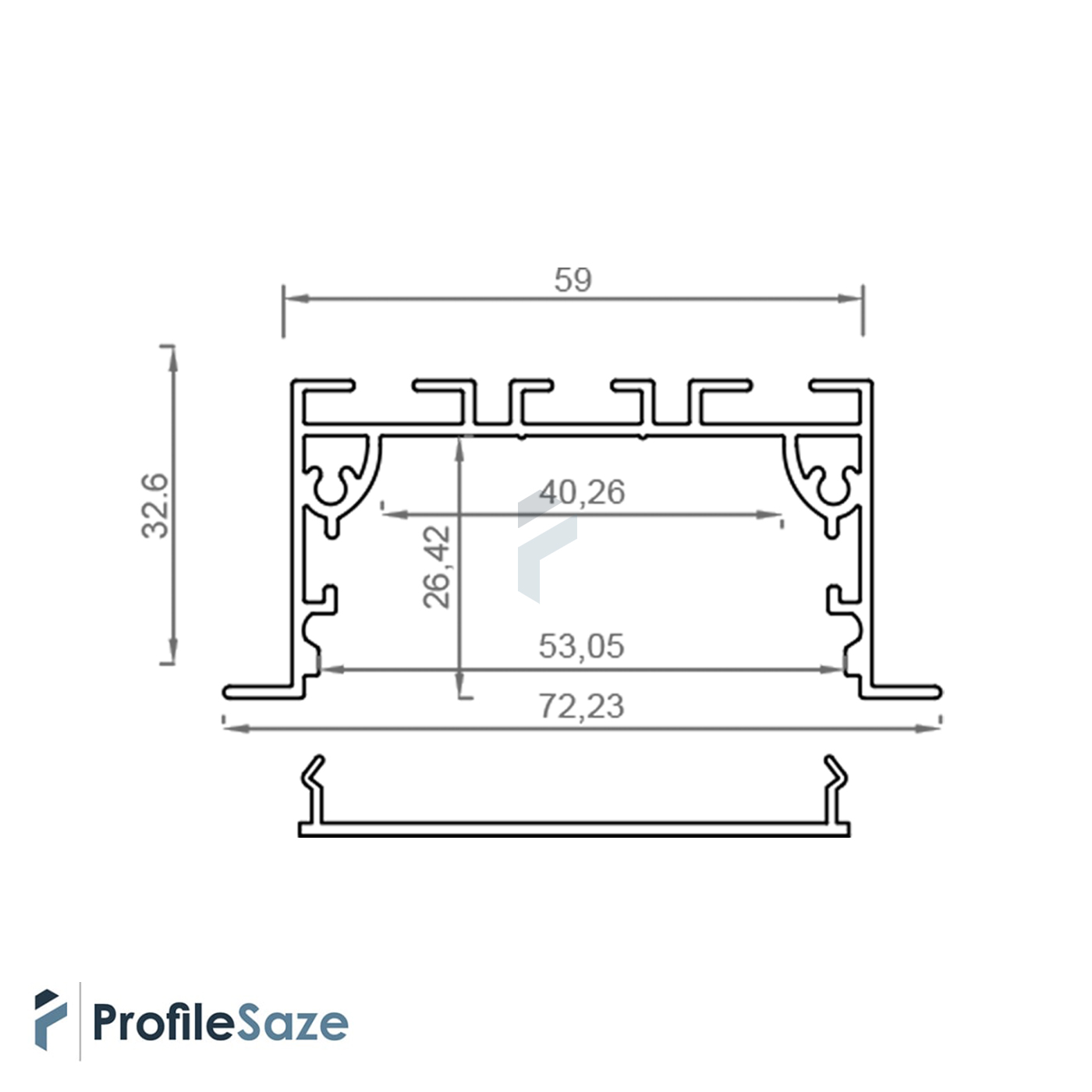 پروفیل نور خطی آلومینیومی 5 سانتی لبه دار کد L51W سفید (شاخه 3 متری)