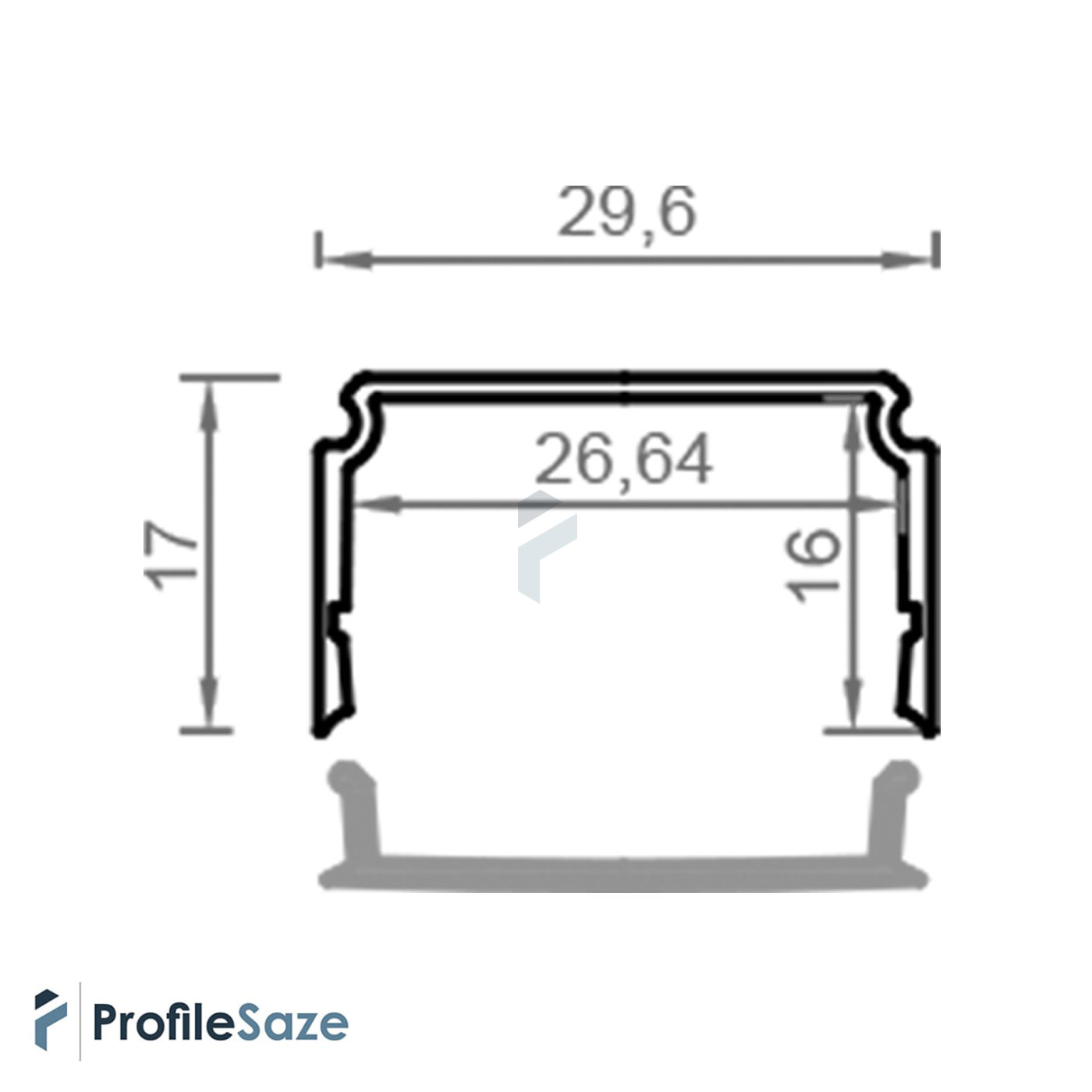 پروفیل نور خطی آلومینیومی 3 سانتی روکار کد L35-1B مشکی (شاخه 3 متری)