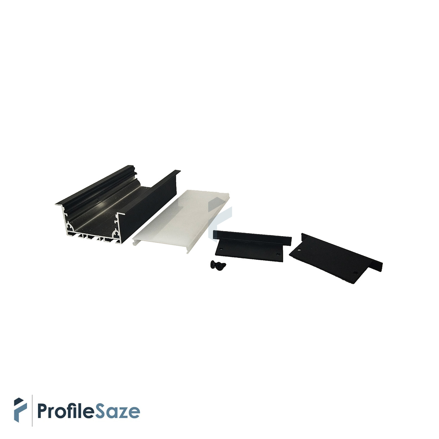 پروفیل نور خطی آلومینیومی 5 سانتی لبه دار کد L51B مشکی (شاخه 3 متری)