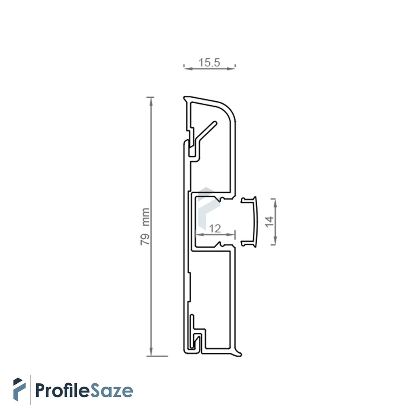 قرنیز آلومینیومی 8 سانتی با شیار LED کد LS8 نقره ای (شاخه 3 متری)