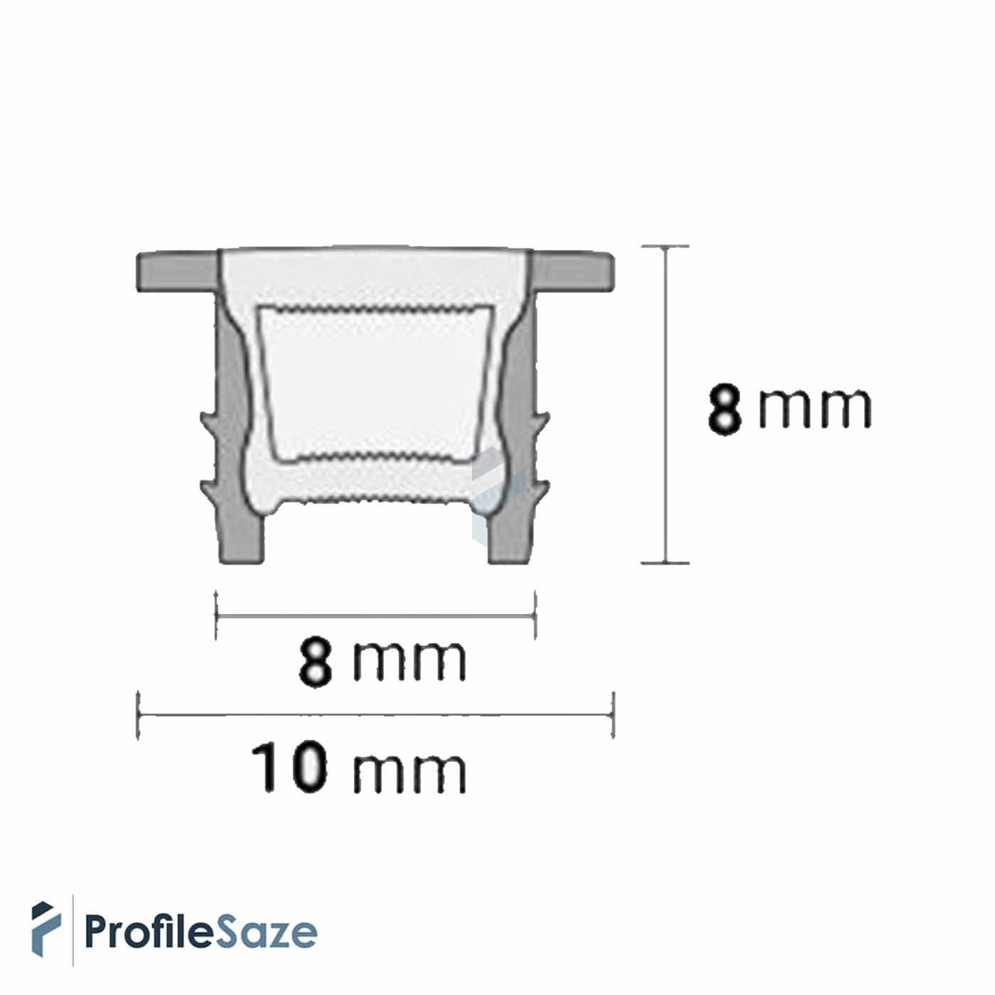 پروفیل نور خطی سیلیکونی عرض 8 کابینتی کد LS88 (شاخه 5 متری)