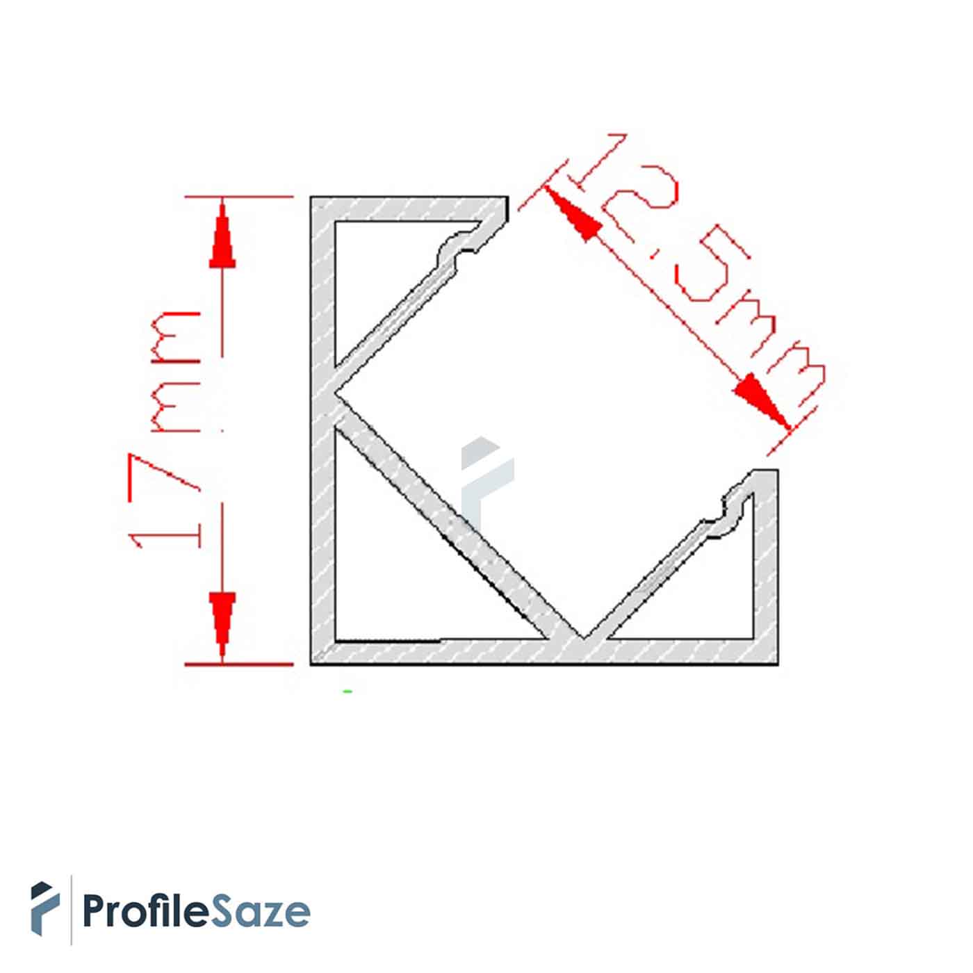 پروفیل نور خطی آلومینیومی 17 میل کنج کد 120 (شاخه 3 متری)