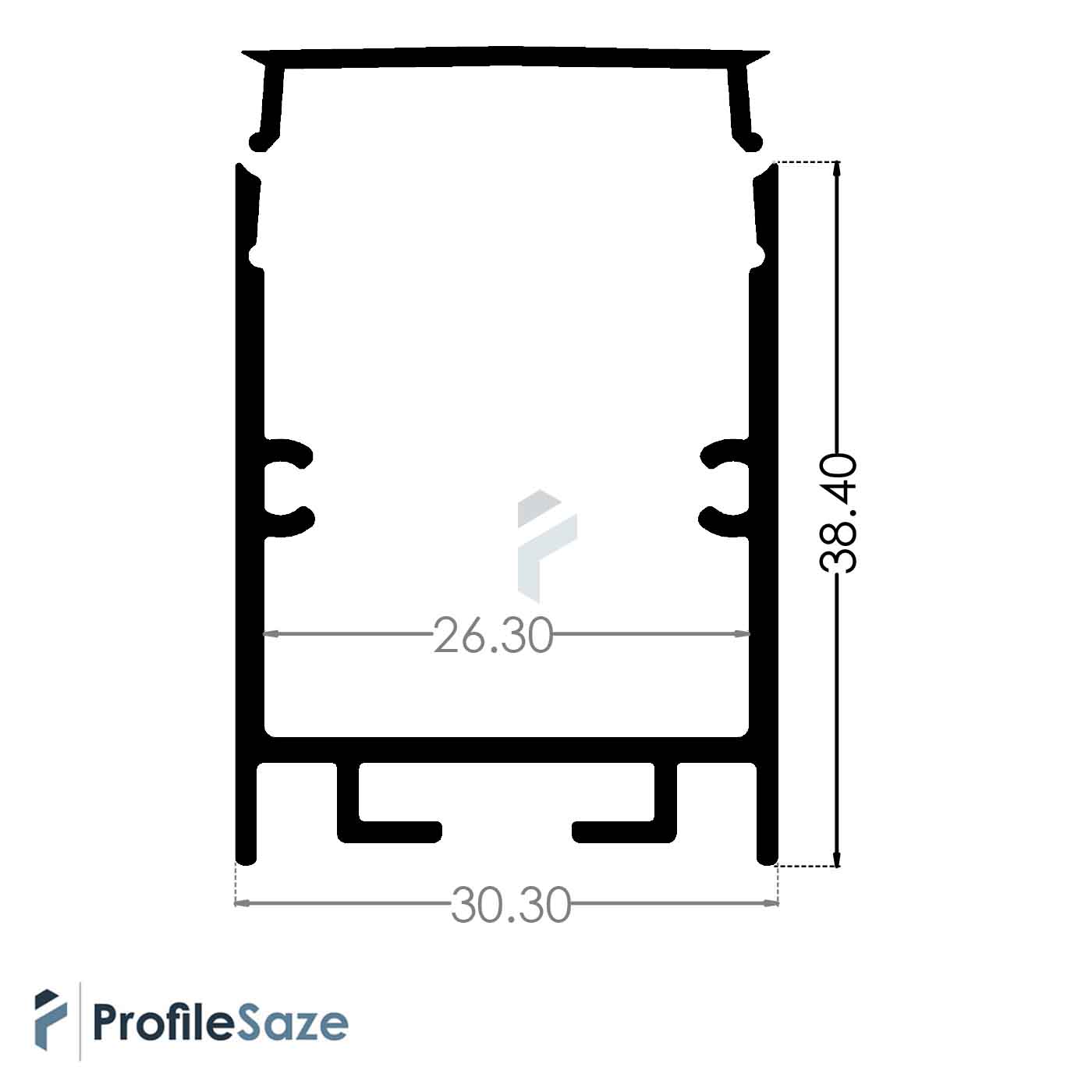 پروفیل نور خطی آلومینیومی 3 سانتی بدون لبه کد L34W سفید (شاخه 3 متری)