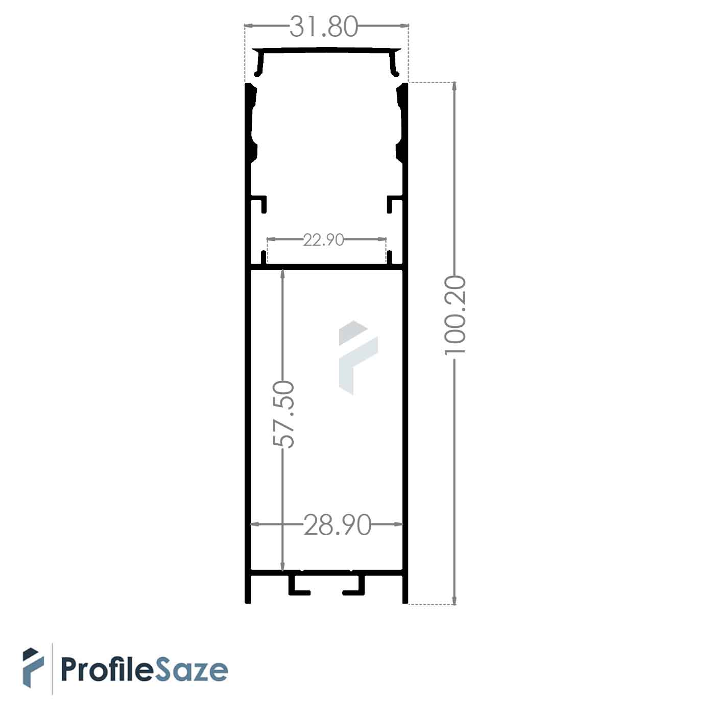 پروفیل نور خطی آلومینیومی لوستری کد L31100 مشکی (شاخه 3 متری)