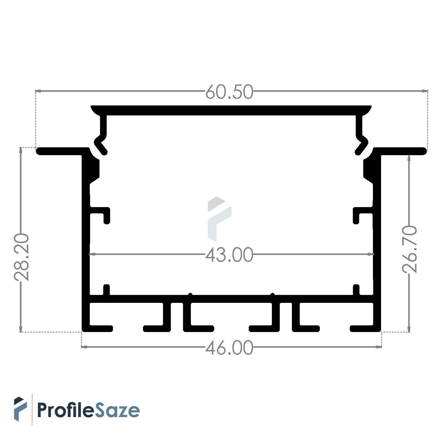 پروفیل نور خطی آلومینیومی 4/5 سانتی فنرخور کد L45W سفید (شاخه 3 متری)