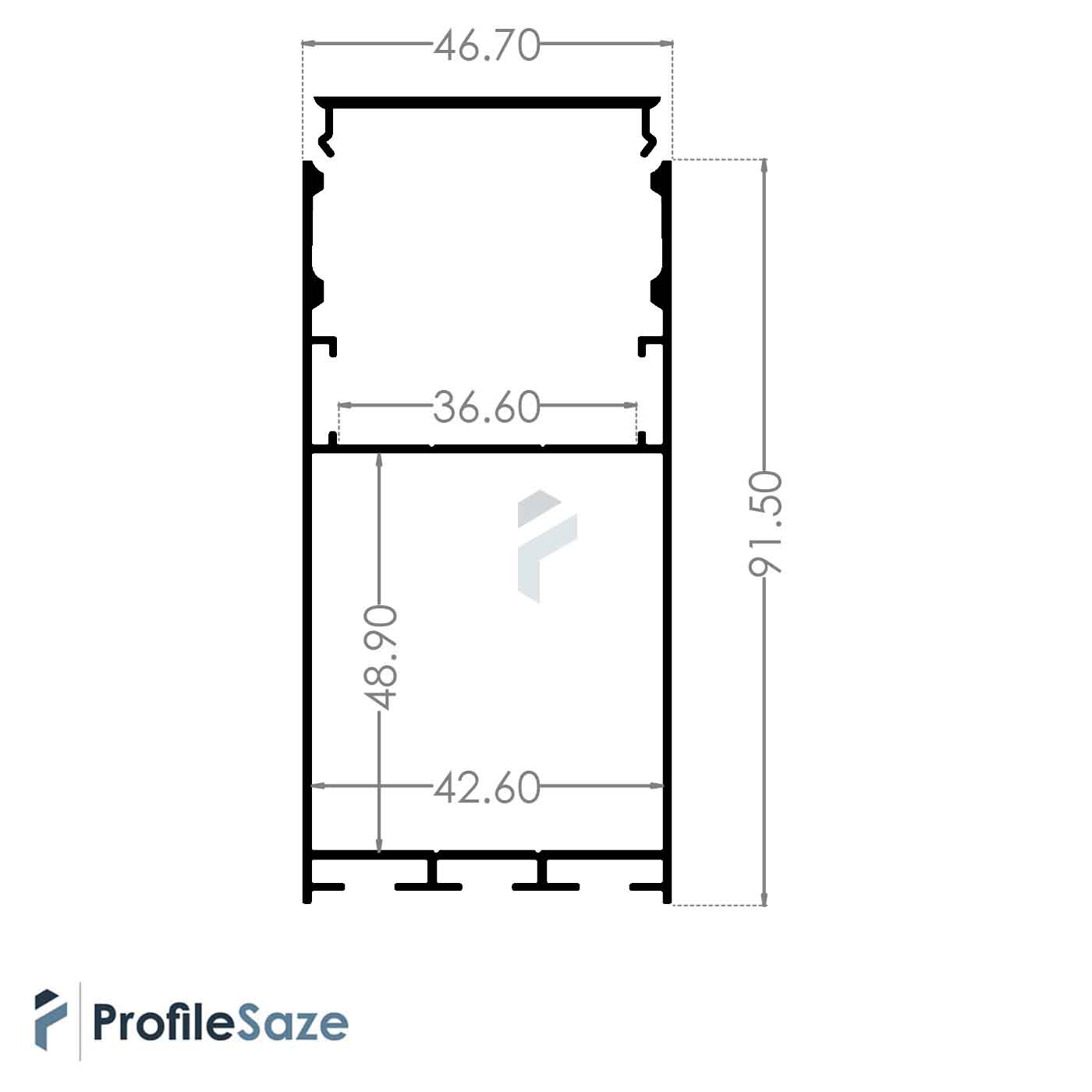 پروفیل نور خطی آلومینیومی لوستری کد L4590 مشکی (شاخه 3 متری)