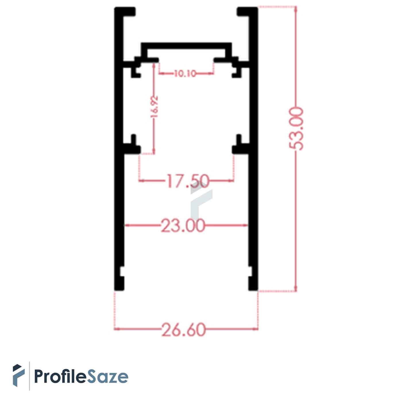 پروفیل ریل مگنتی آلومینیومی 2/5 سانتی روکار کد M25 مشکی (شاخه 3 متری)