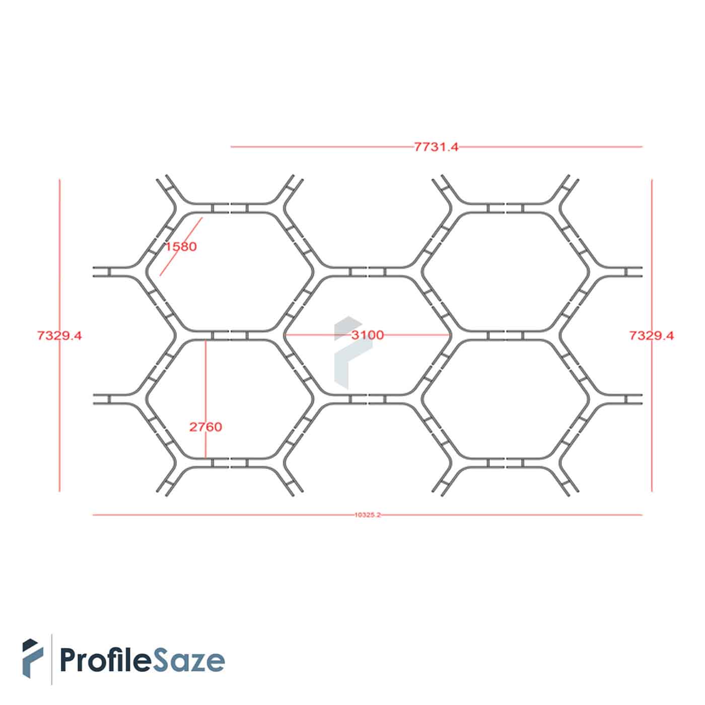 لوستر نور خطی ستاره 3 تکه 160 سانتی کد Star3050-160 (بدون نور)