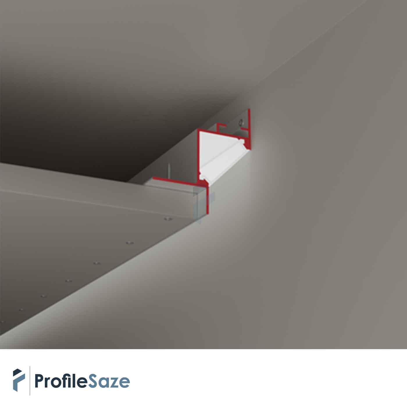 پروفیل نور خطی آلومینیومی مخفی کنافی کد LK6B مشکی