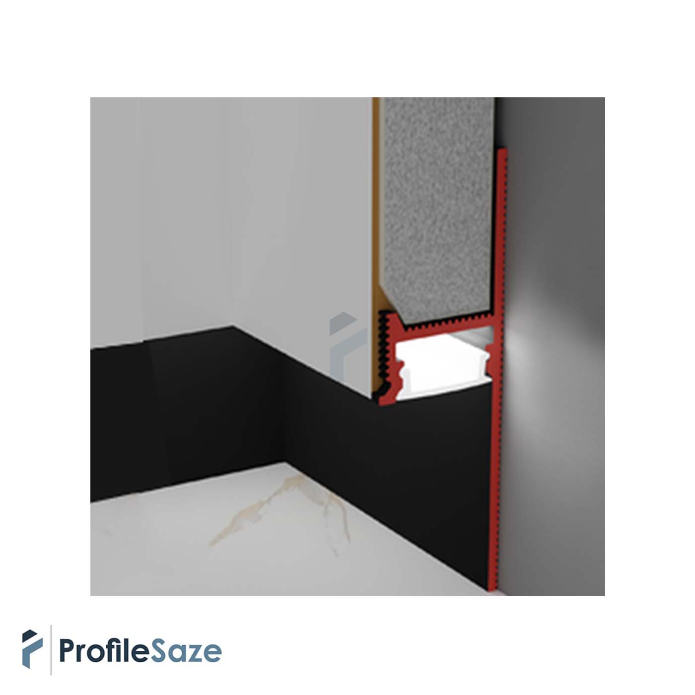 قرنیز آلومینیومی توکار کد LSK1565 مشکی (شاخه 3 متری)