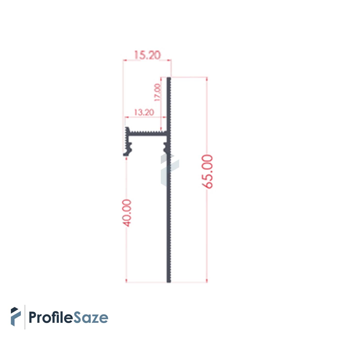 قرنیز آلومینیومی توکار کد LSK1565 مشکی (شاخه 3 متری)