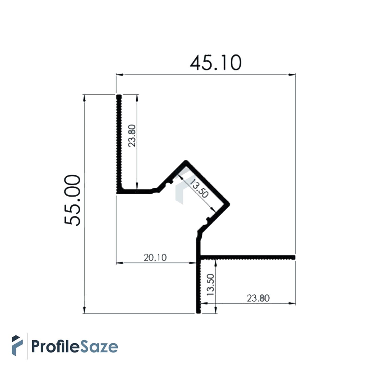 پروفیل چفت کناف 16 میل مشکی کد LK8